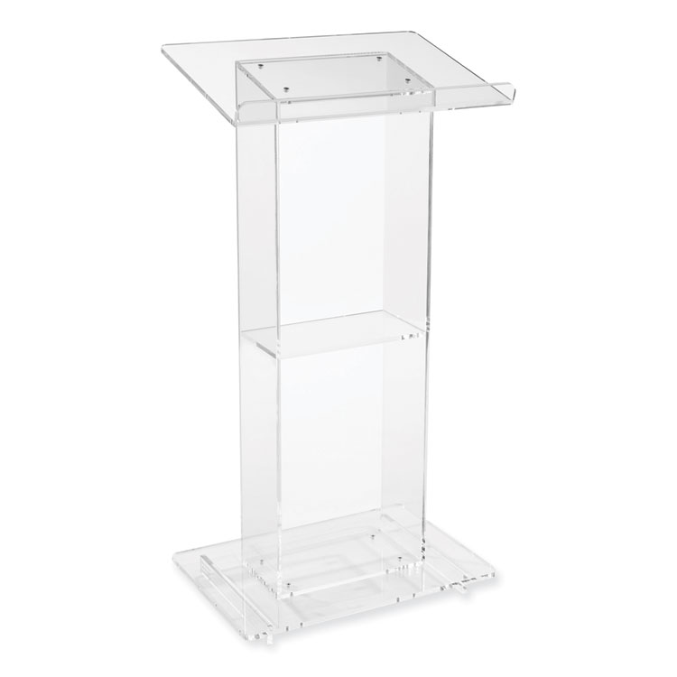 Oklahoma Sound Clear Acrylic Lectern with Shelf, 24 x 15 x 46, Clear (NPS401S)