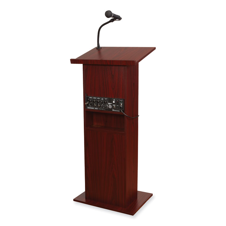 Oklahoma Sound Power Plus Lectern, 22 x 17 x 46, Mahogany (NPS111PLSMY)