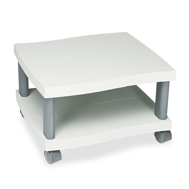Safco Wave Design Under-Desk Printer Stand, Plastic, 2 Shelves, 20" x 17.5" x 11.5", Light Gray/Charcoal Gray (SAF1861GR)