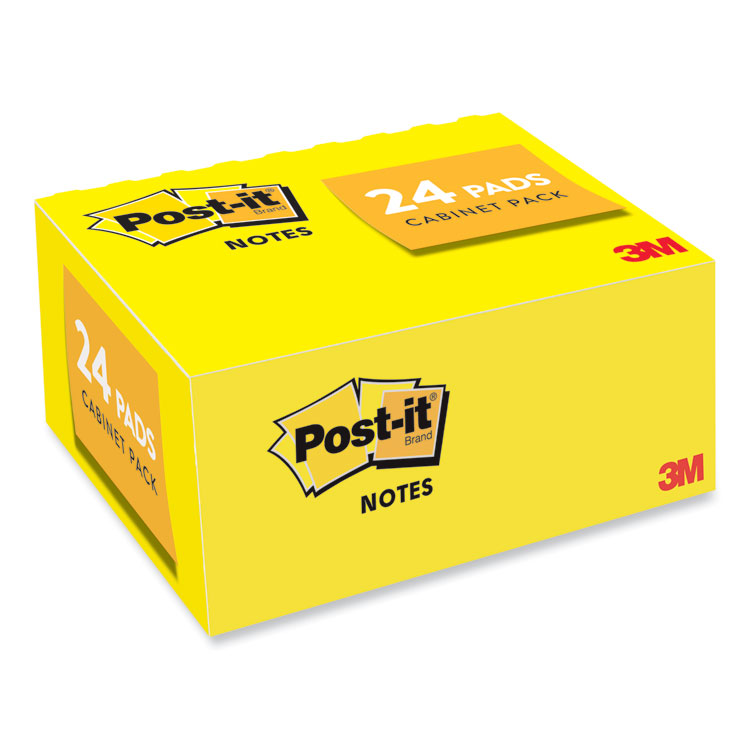 Post-it Notes Original Pads in Canary Yellow, Value Pack, 1.38" x 1.88", 100 Sheets/Pad, 24 Pads/Pack (MMM65324VAD)