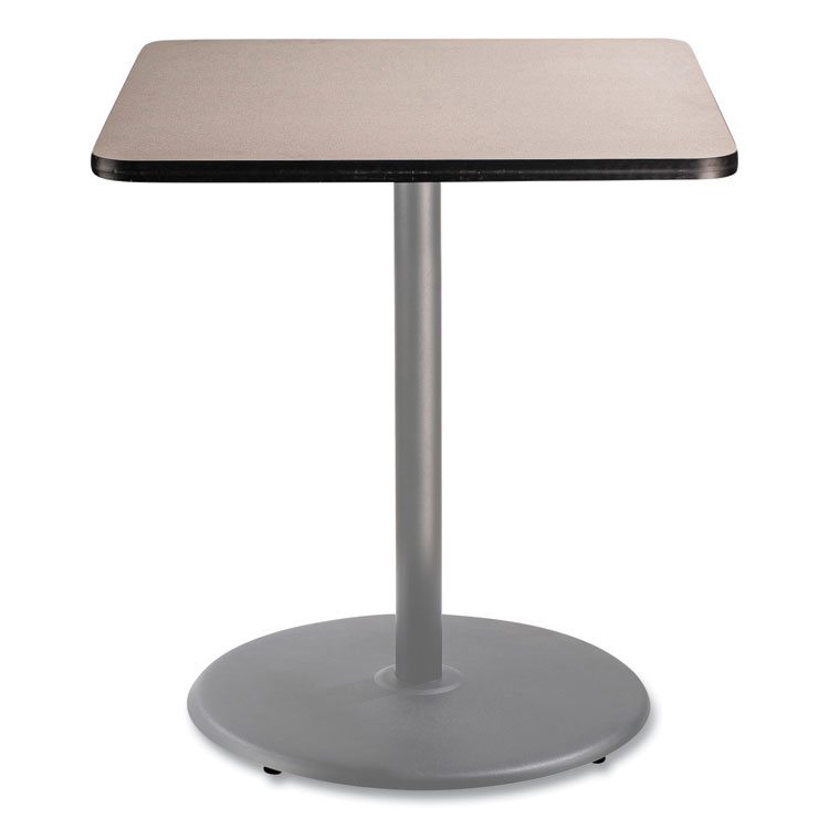 NPS Cafe Table, 36w x 36d x 42h, Square Top/Round Base, Gray Nebula Top, Gray Base (NPSCG33636RB1GY)