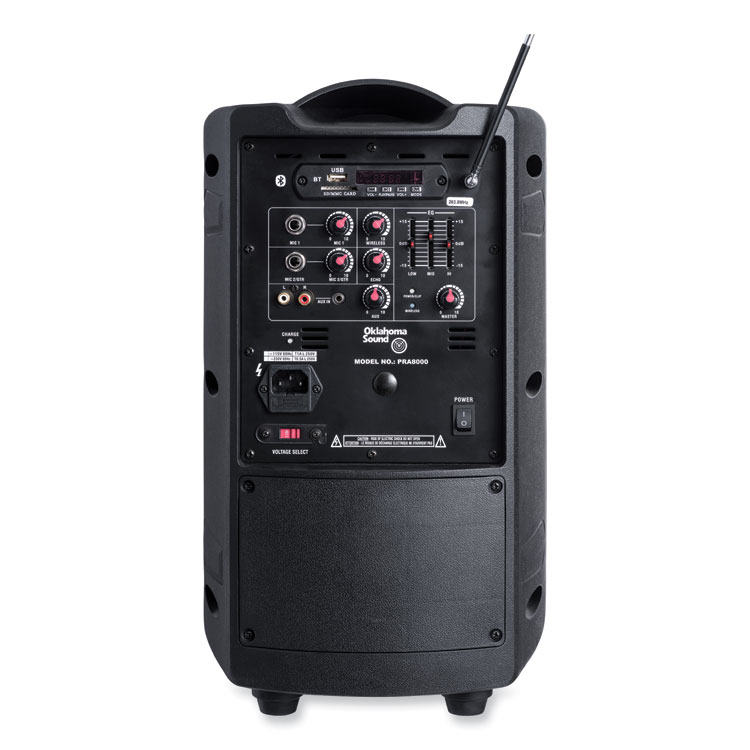 Oklahoma Sound Wireless PA System with Wireless Headset Microphone, 40 W, Black (NPSPRA8000PRA87)