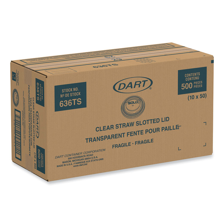 Dart Plastic Cold Cup Lids, Fits 32 oz Cups, Clear, 500/Carton (DCC636TS)