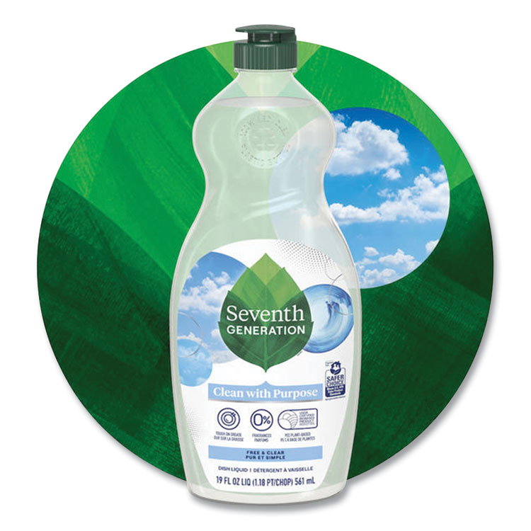Seventh Generation Natural Dishwashing Liquid, Free and Clear, 19 oz Bottle, 6/Carton (SEV44986CT)