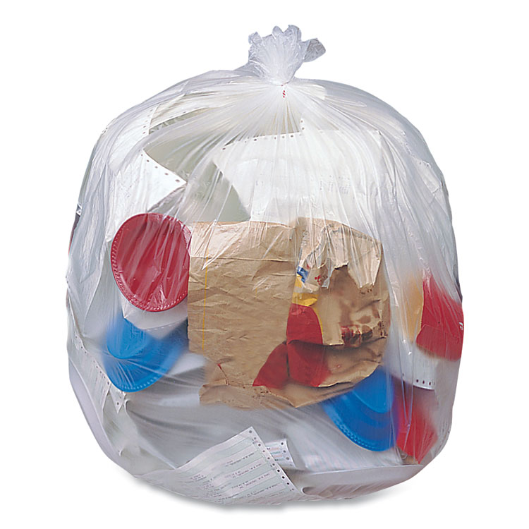 Pitt Plastics Eco Strong Plus Can Liners, 44 gal, 1.35 mil, 37" x 50", Natural, Perforated Roll, 100/Carton (PITPCRL3750SHN)