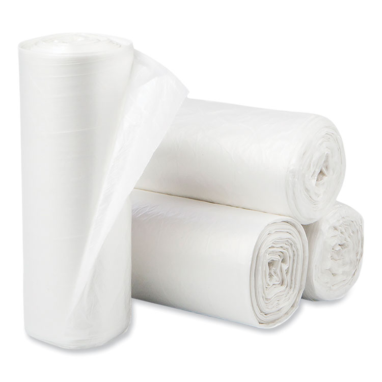 Pitt Plastics Eco Strong Plus Can Liners, 33 gal, 13 mic, 33" x 39", Natural, Perforated Roll, 250/Carton (PITPCRH333913N)