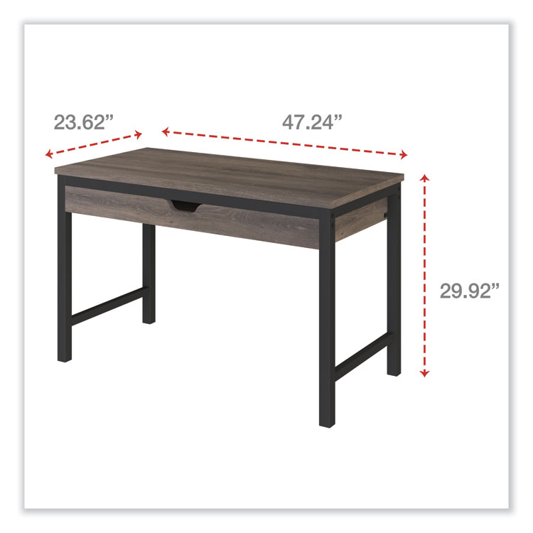 Alera Modern Writing Desk, 47.24" x 23.62" x 29.92", Gray (ALEWSWD4824GB)