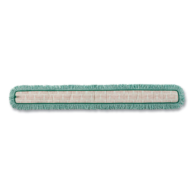 GE HYGEN Dust Mop Heads With Fringe, Green, 60 in., Microfiber, Cut-End (RCPQ460GRE)