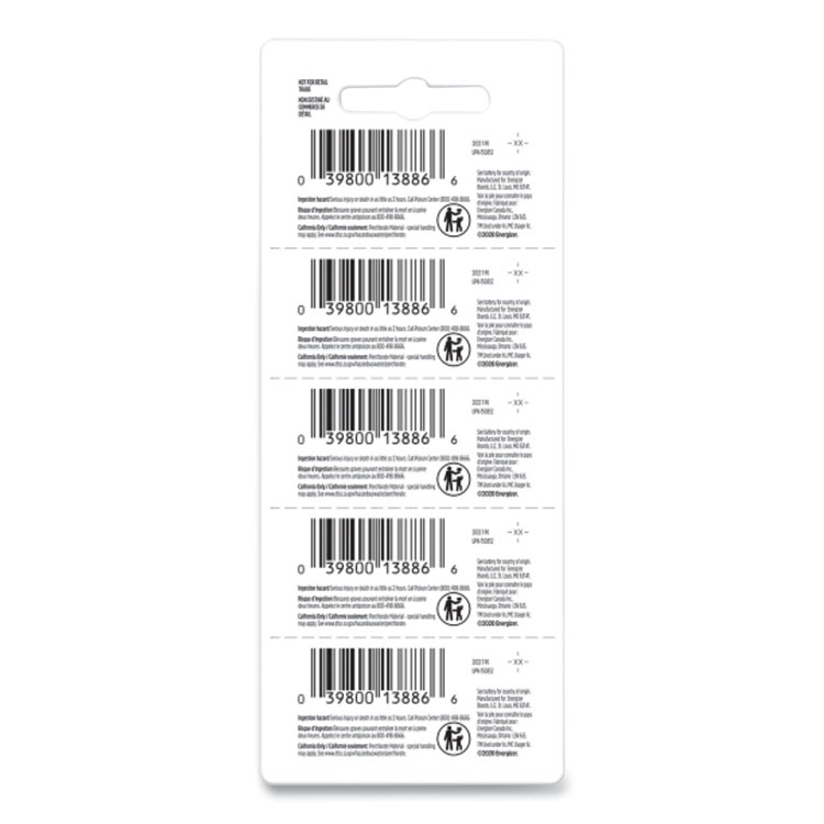 Energizer Industrial Lithium CR2032 Coin Battery with Tear-Strip Packaging, 3 V, 100/Box (EVEECRN2032)