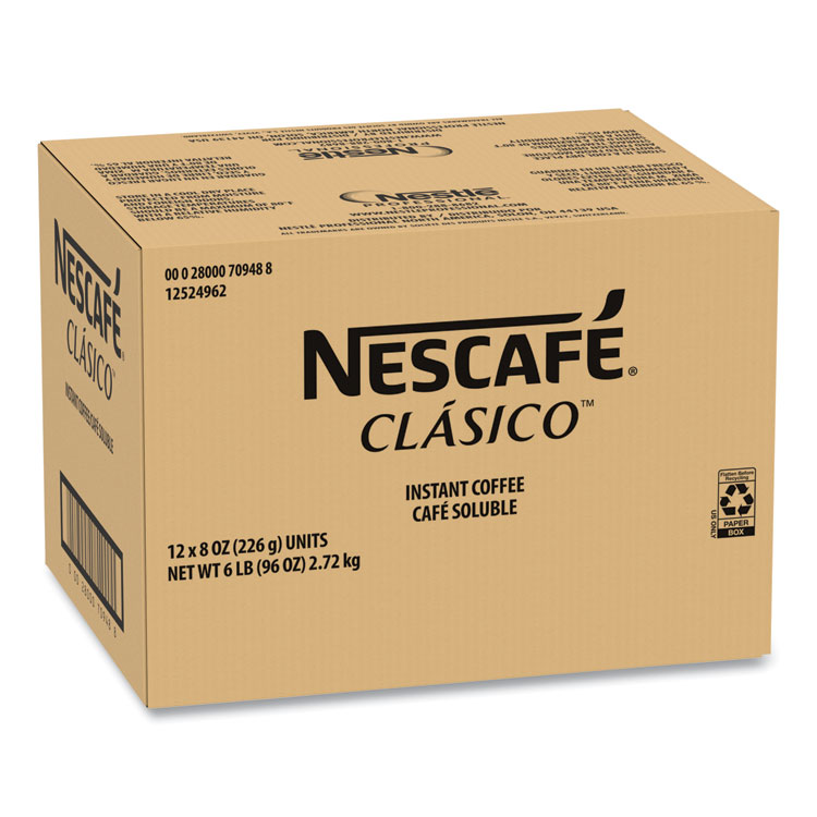 Nescafé Clasico Dark Roast Instant Coffee, 8 oz, 12/Carton (NES70948CT)
