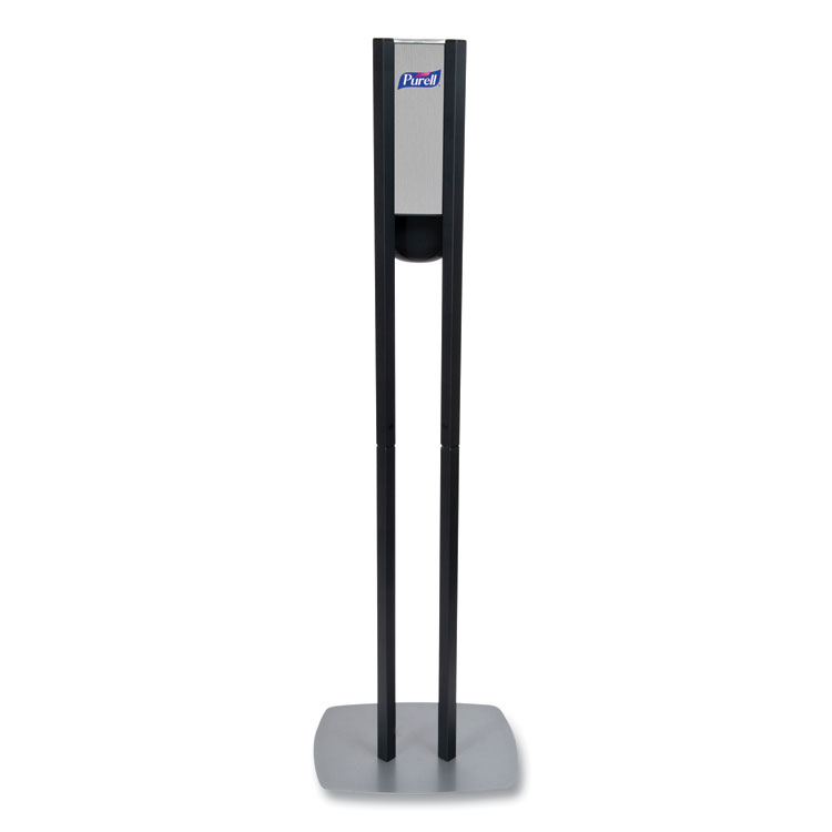 PURELL ES8 Hand Sanitizer Floor Stand with Dispenser, 1,200 mL, 13.5 x 5 x 28.5, Graphite/Silver (GOJ7218DS)