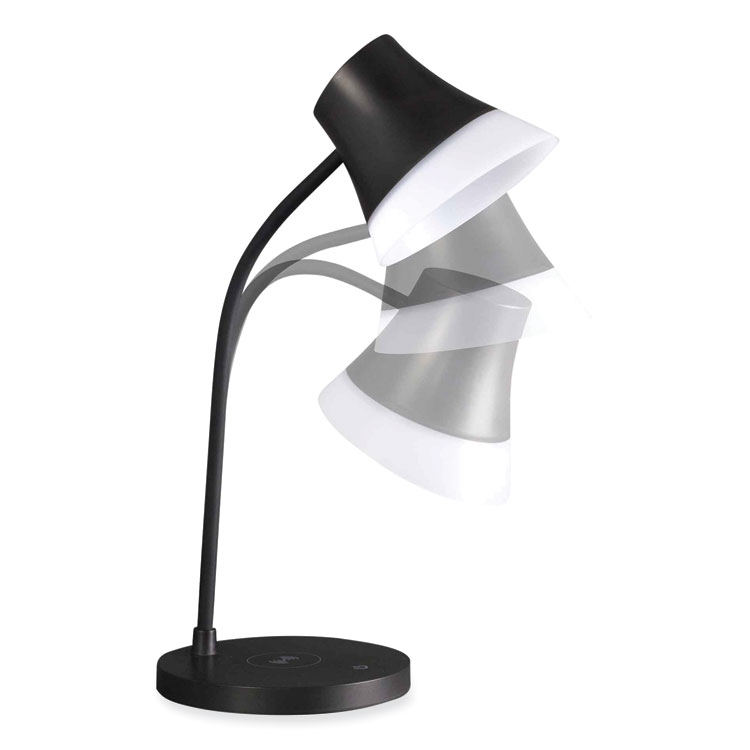 OttLite Wellness Series Shine LED Desk Lamp, 12" to 17" High, Black (OTTCS03KQISHPR)