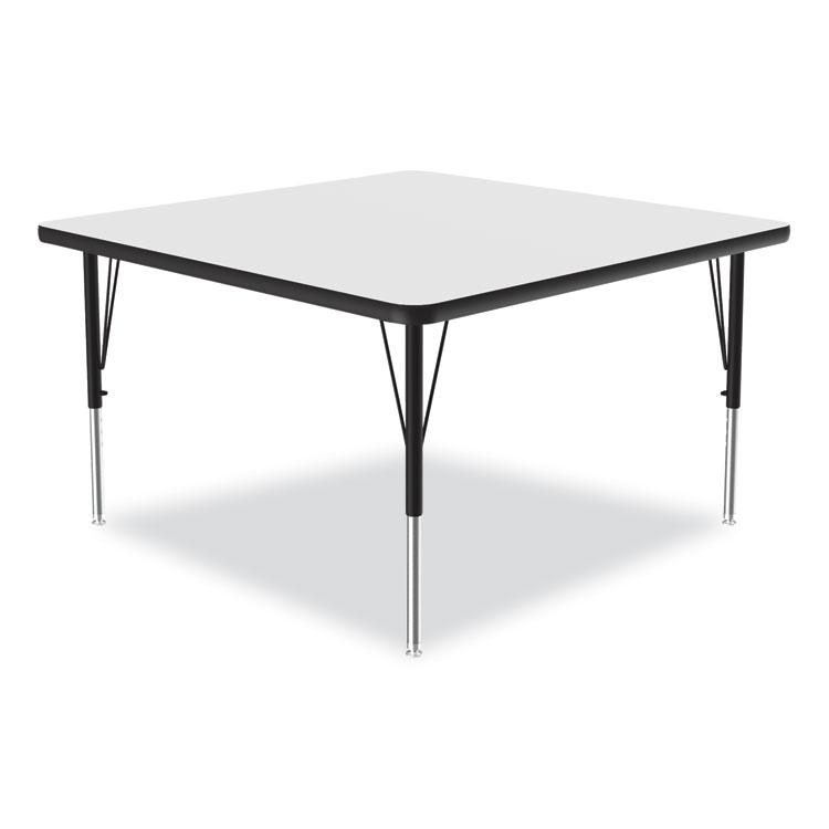 Correll Markerboard Activity Tables, Square, 48" x 48" x 19" to 29", White Top, Black Legs, 4/Pallet (CRL4848DE80954P)