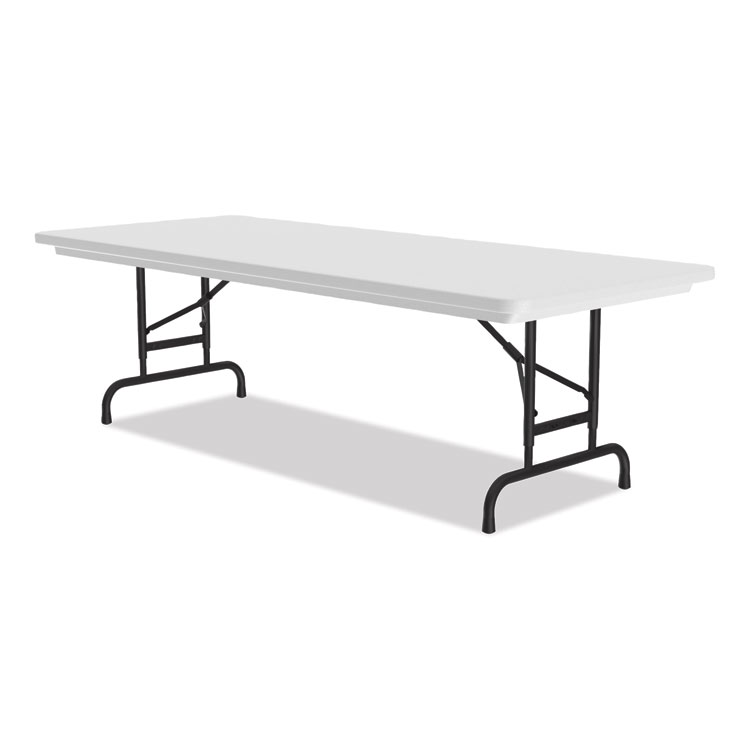 Correll Adjustable Folding Tables, Rectangular, 96" x 30" x 22" to 32", Gray Granite Top, Black Legs, 4/Pallet (CRLRA3096234P)