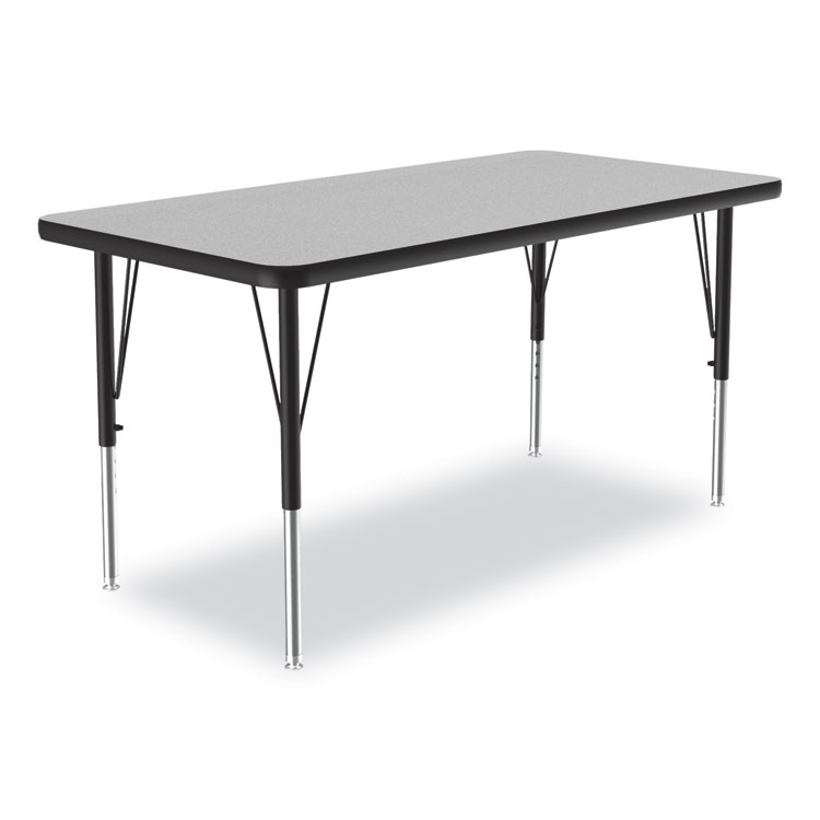 Correll Adjustable Activity Table, Rectangular, 48" x 24" x 19" to 29", Granite Top, Black Legs, 4/Pallet (CRL2448TF1595K4)
