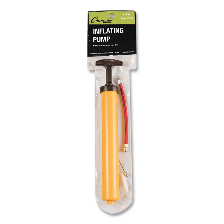 Champion Sports Standard Hand Pump, 12" Long, Yellow/Black (CSIIP12)