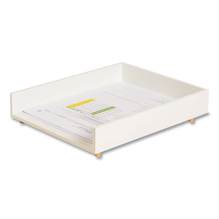 U Brands Juliet Paper Tray, 1 Section, Holds 11" x 8.5" Files, 10 x 12.25 x 2.5, White (UBR3467U0312)