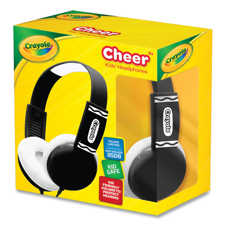 Crayola Cheer Wired Headphones, Black/White (MIGCHPM510K)