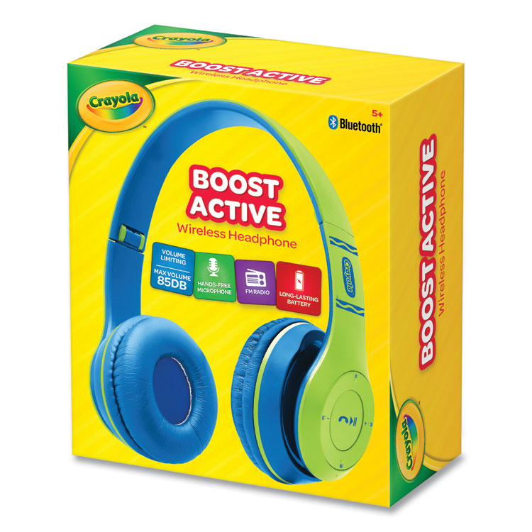 Crayola Boost Active Wireless Headphones, Green/Blue (MIGCHPBT348GRN)