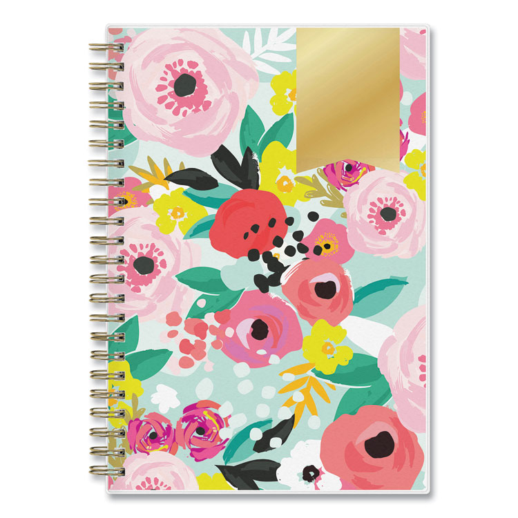 Blue Sky Day Designer Secret Garden Mint Frosted Weekly/Monthly Planner, 8 x 5, Multicolor Cover, 12-Month (Jan to Dec): 2024 (BLS140103)