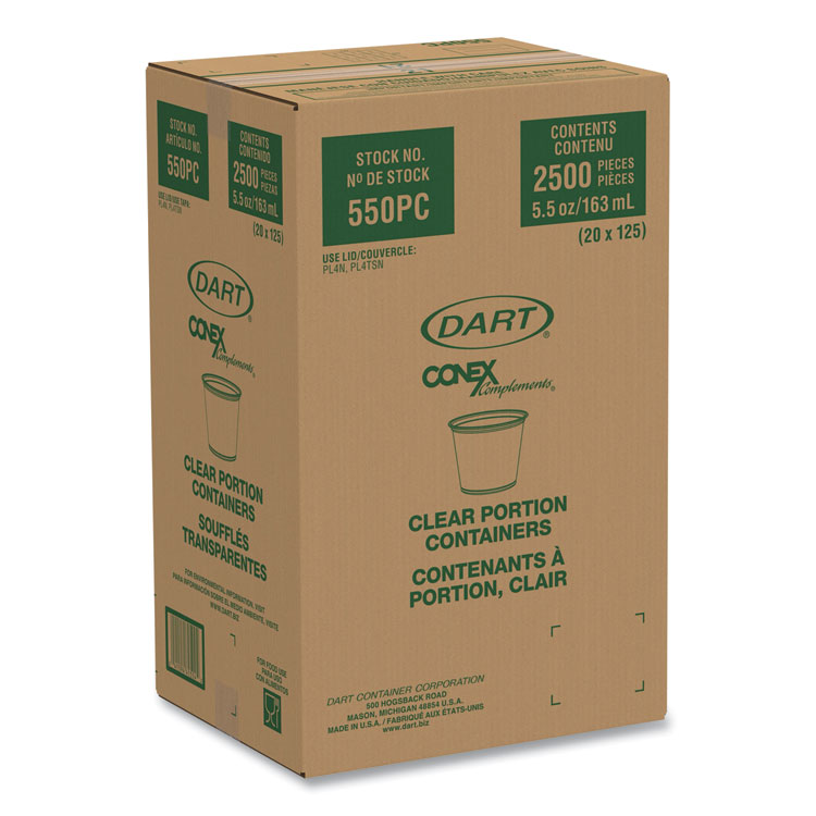 Dart Conex Complements Portion/Medicine Cups, 5.5 oz, Translucent, 125/Bag, 20 Bags/Carton (DCC550PC)