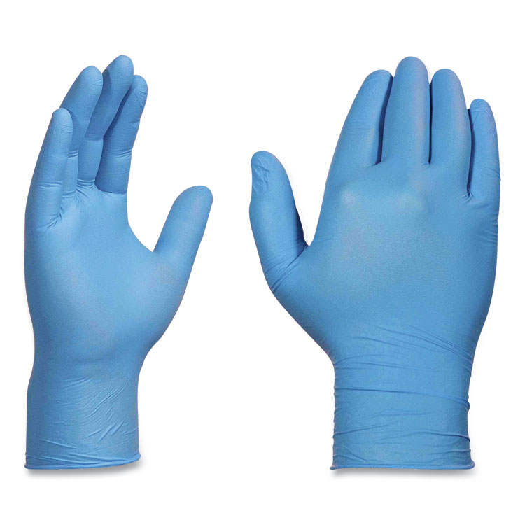 AMMEX Professional Nitrile Exam Gloves, Powder-Free, 3 mil, Medium, Light Blue, 100/Box, 10 Boxes/Carton (AXCAPFN44100CT)