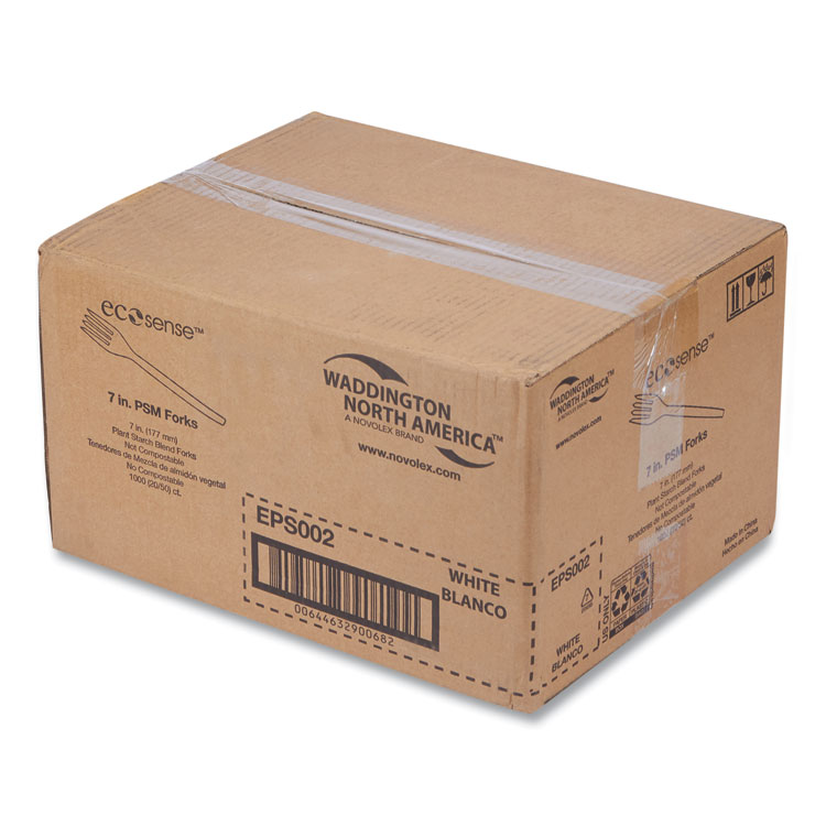 WNA EcoSense Renewable Plant Starch Cutlery, Fork, 7", 50/Pack, 20 Packs/Carton (WNAEPS002)