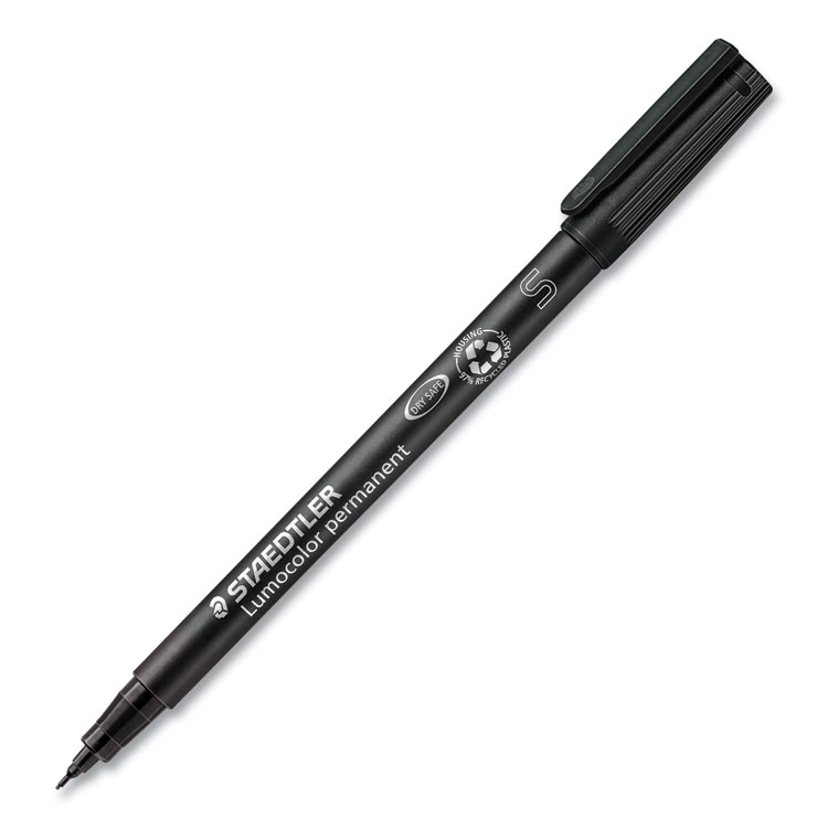 Staedtler Lumocolor Permanent Marker Pen, Porous Point, Extra-Fine, 0.4 mm, Assorted Ink Colors/Barrel, 4/Pack (STD313WP4)