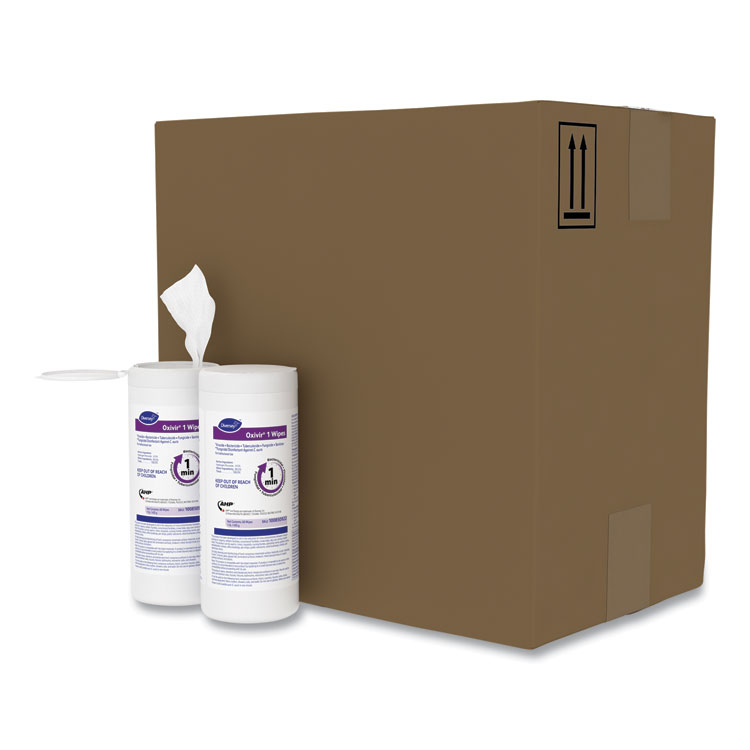Diversey Oxivir 1 Wipes, 1-Ply, 7 x 8, 60/Canister, 12 Canisters/Carton (DVO100850922)