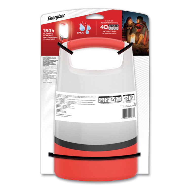 Energizer Vision LED USB Lantern, 4 D Batteries (Sold Separately), Red/White (EVEENALU451E)