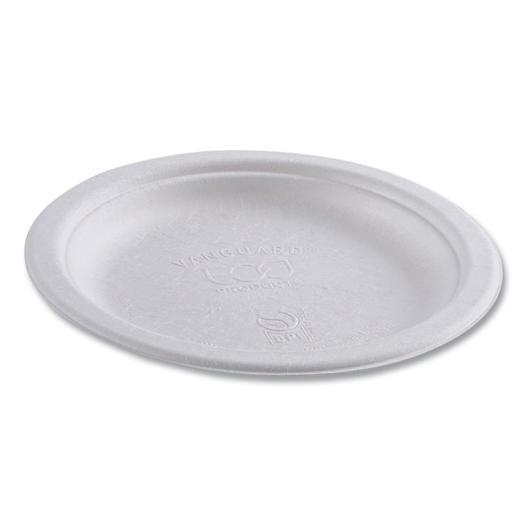 ECOEPP016NFA - Eco-Products Vanguard Renewable and Compostable Sugarcane Plates, 6" dia, White, 1,000/Carton (ECOEPP016NFA) - Image 3