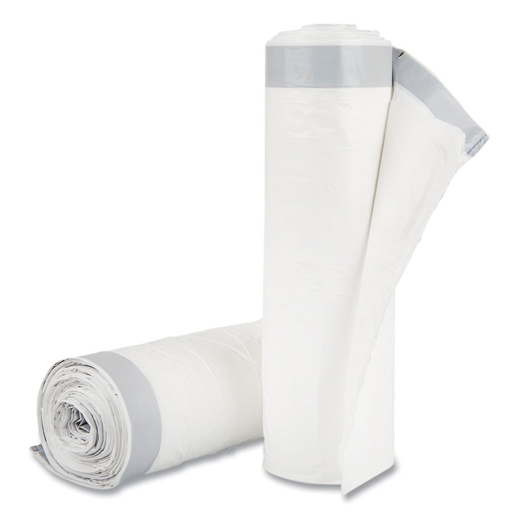 Inteplast Group Draw-Tuff Institutional Draw-Tape Can Liners, Drawstring, 55 gal, 1.9 mil, 42.5" x 35.5", Natural, 10 Bags/Roll, 5 Rolls/CT (IBSDT55DRUM)