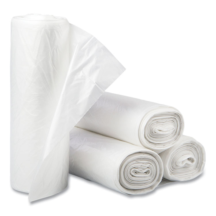 Inteplast Group Draw-Tuff Institutional Draw-Tape Can Liners, Drawstring, 12 gal, 28" x 24", White, 25 Bags/Roll, 12 Rolls/Carton (IBSDT12GALW)