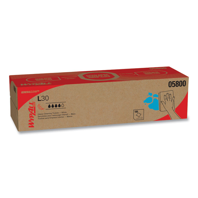 All L30 Towels, POP-UP Box, 16.4 x 9.8, White, 100/Box, 8 Boxes/Carton (KCC05800)