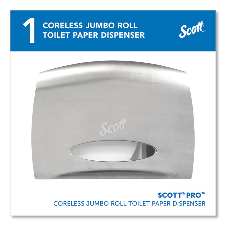 Scott Pro Coreless Jumbo Roll Tissue Dispenser, EZ Load, 14.38 x 6 x 9.75, Stainless Steel (KCC09601)