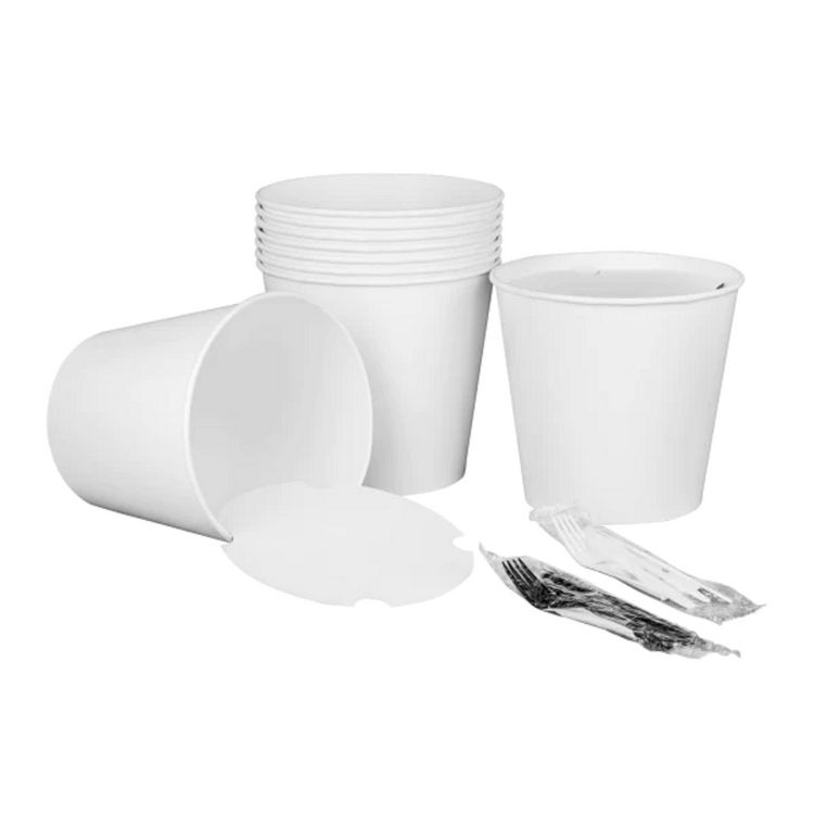Karat Food Bucket with Lid, 170 oz, 8.9" Dia x 8.36"h, White, Paper, 150/Carton (KRTCFB170WBNDL)