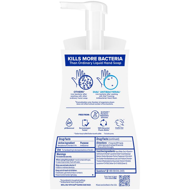 Dial Antibacterial Foaming Hand Wash, Fresh Pear Scent, 8 oz, 8/Carton (DIA34721)