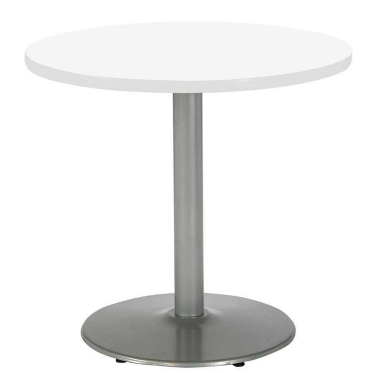 KFI Studios Pedestal Table with Four Brownstone Kool Series Chairs, Round, 36" Dia x 29h, Designer White (KFI811774036733)