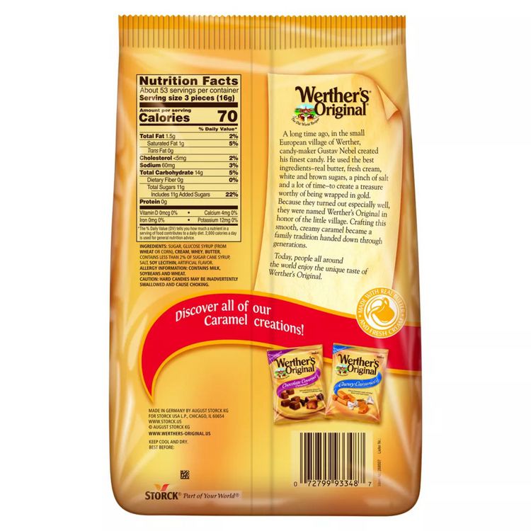 Werther's Original Original Hard Candies, Caramel, 30 oz Bag (GRR30201012)