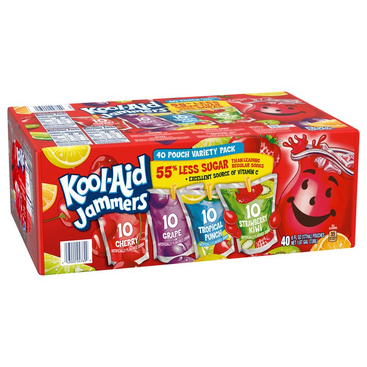 Kool-Aid Jammers Juice Pouch Variety Pack, 6 oz Pouch, 80/Carton (GRR60004076)