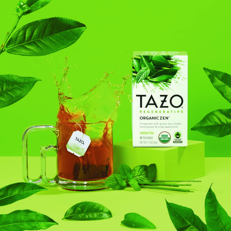 Tazo Tea Bags, Organic Zen, 16/Box, 6 Boxes/Carton (TZO00309)