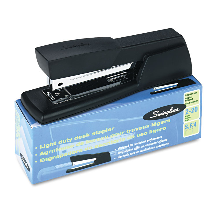 Swingline Light-Duty Full Strip Desk Stapler, 20-Sheet Capacity, Black (SWI40701)