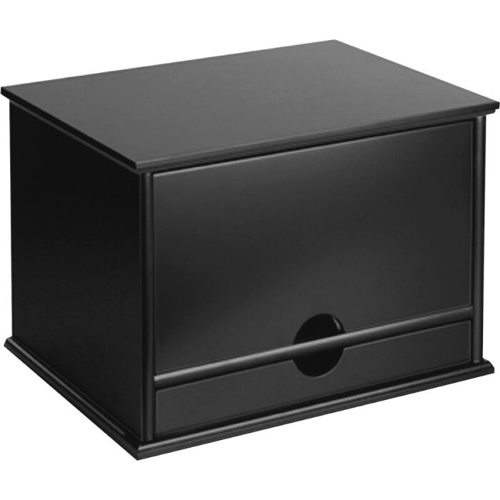 Victor Midnight Black Collection Desktop Organizer, 5 Compartments, MDF, 13.3 x 10.5 x 9.4, Black (VCT47205)