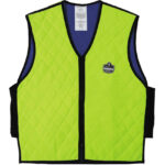 Ergodyne Chill-Its 6665 Cooling Vest is a lightweight vest that cools you down in hot weather. Soak it in water, wring it out, and wear it over a T-shirt; it uses special fabric to stay cool as water evaporates (like sweat). It has a durable nylon outside, mesh sides for airflow, and a water-resistant lining (it might feel slightly damp). Medium fits chests 36"–38". Perfect for staying cool on scorching days.