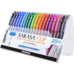 Zebra Sarasa Clip Gel Pen, Retractable, Fine 0.5 mm, Assorted Ink and Barrel Colors, 20/Pack (ZEB47220) - Image 4