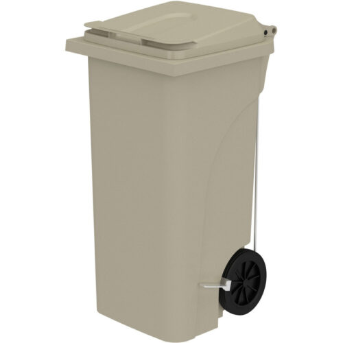 Safco Plastic Step-On Receptacle, 32 gal, Metal, Tan (SAF9926TN)