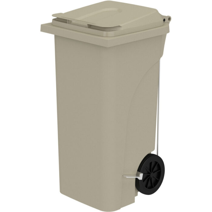 Safco Plastic Step-On Receptacle, 32 gal, Metal, Tan (SAF9926TN)