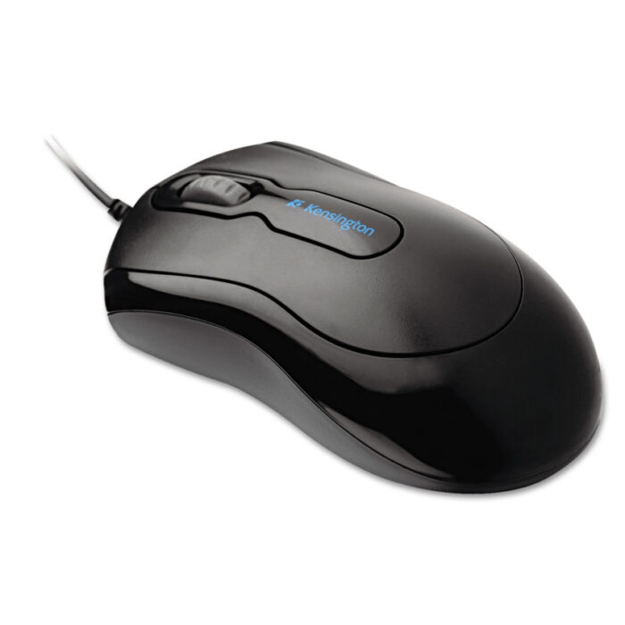 Kensington Pro Fit Optical Mouse with Retractable Cord, USB 2.0, Left/Right Hand Use, Black (KMW72339)