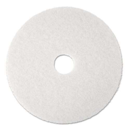 3M Low-Speed Super Polishing Floor Pads 4100, 19" Diameter, White, 5/Carton (MMM08483)