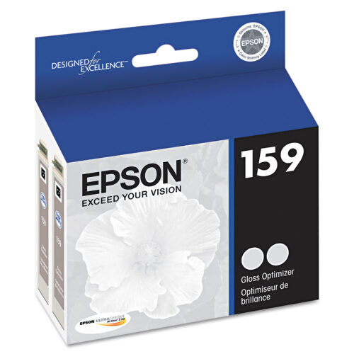 Epson T159020 (159) UltraChrome Hi-Gloss 2 Gloss Optimizer Ink, Clear, 2/Pack (EPST159020)